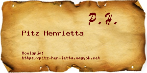 Pitz Henrietta névjegykártya