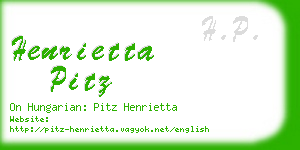 henrietta pitz business card